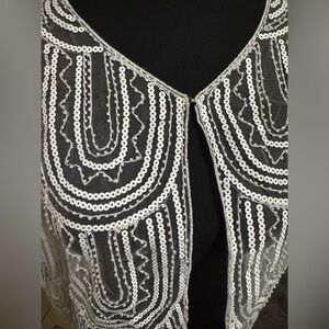 Sequined Black and White Vest